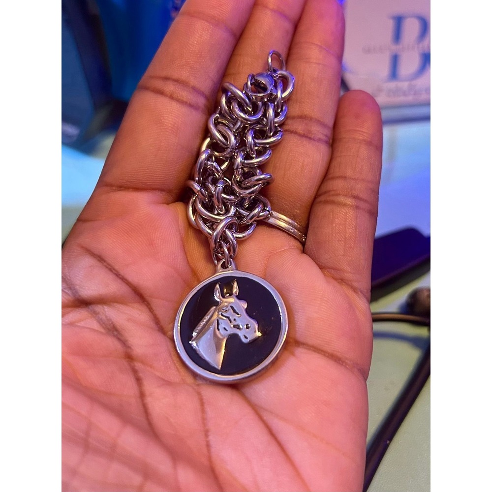 Stainless Steel Silver Horse Head Chain Charm Bracelet